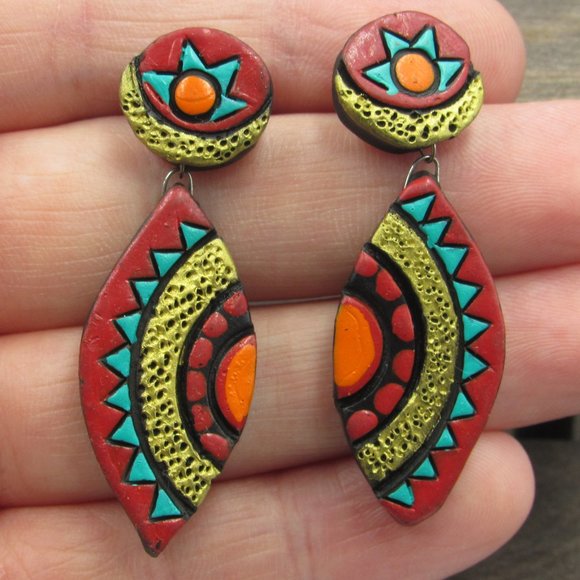 Jewelry - Sterling Silver Weird Tribal Style Dangle Earrings
